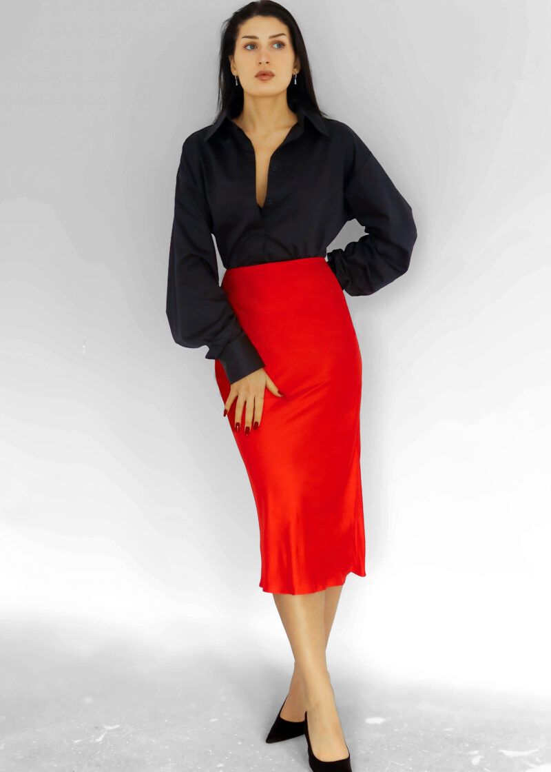 Alternative view of Satynowa spódnica